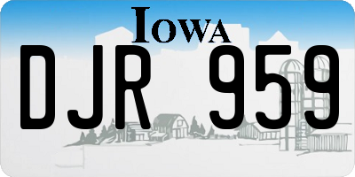 IA license plate DJR959