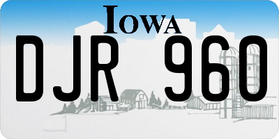 IA license plate DJR960