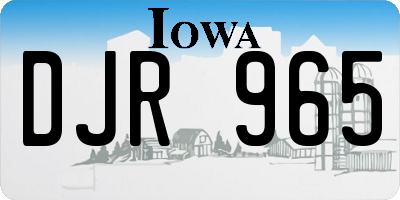 IA license plate DJR965