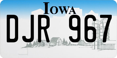 IA license plate DJR967