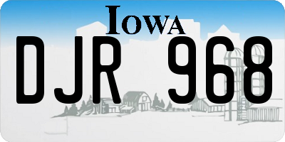 IA license plate DJR968