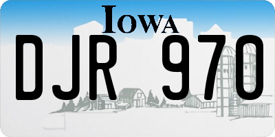 IA license plate DJR970