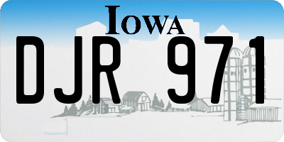 IA license plate DJR971