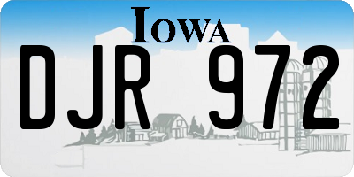 IA license plate DJR972