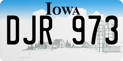 IA license plate DJR973
