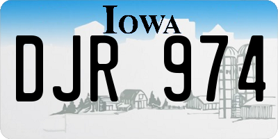 IA license plate DJR974