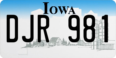 IA license plate DJR981