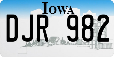 IA license plate DJR982