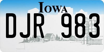 IA license plate DJR983