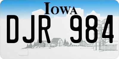 IA license plate DJR984