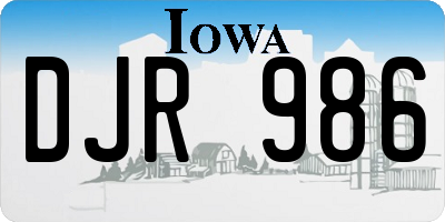 IA license plate DJR986