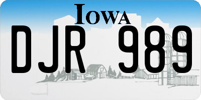 IA license plate DJR989