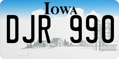 IA license plate DJR990