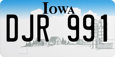 IA license plate DJR991