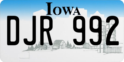 IA license plate DJR992