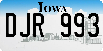 IA license plate DJR993