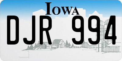 IA license plate DJR994