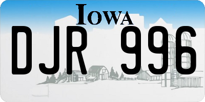 IA license plate DJR996