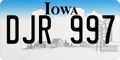 IA license plate DJR997