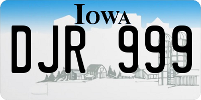 IA license plate DJR999