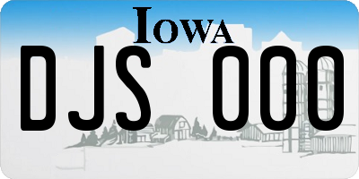 IA license plate DJS000