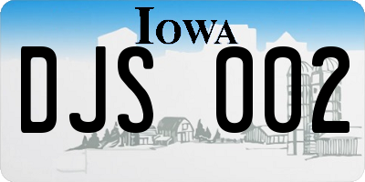 IA license plate DJS002
