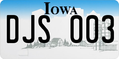 IA license plate DJS003