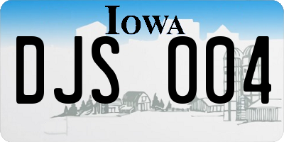 IA license plate DJS004