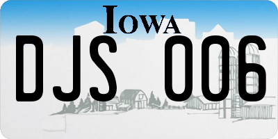 IA license plate DJS006