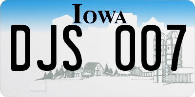 IA license plate DJS007