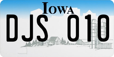 IA license plate DJS010