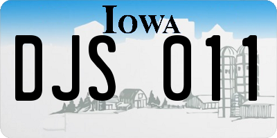 IA license plate DJS011