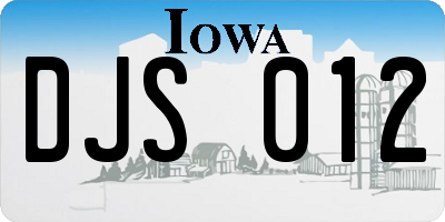 IA license plate DJS012