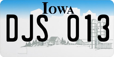 IA license plate DJS013