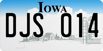 IA license plate DJS014