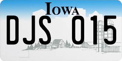 IA license plate DJS015