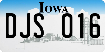IA license plate DJS016