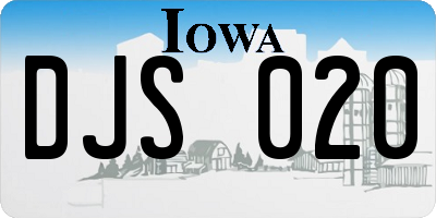 IA license plate DJS020
