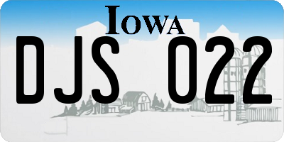 IA license plate DJS022