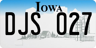 IA license plate DJS027