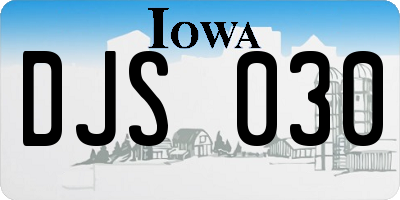 IA license plate DJS030