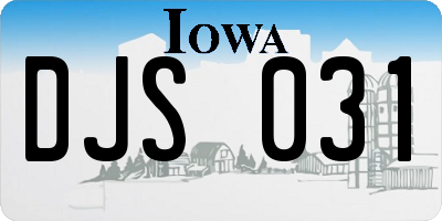 IA license plate DJS031