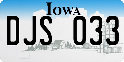 IA license plate DJS033