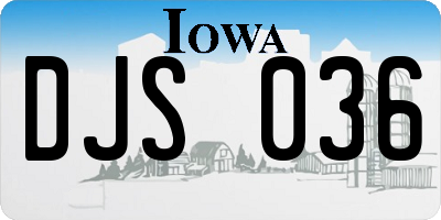 IA license plate DJS036