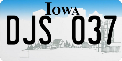 IA license plate DJS037