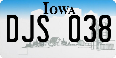 IA license plate DJS038