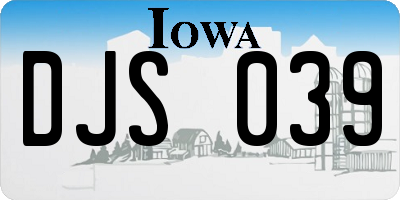 IA license plate DJS039