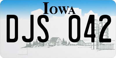 IA license plate DJS042