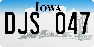 IA license plate DJS047