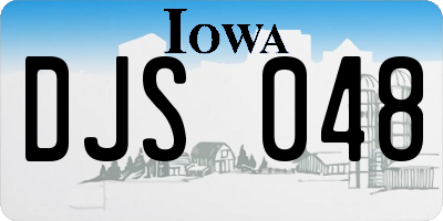 IA license plate DJS048